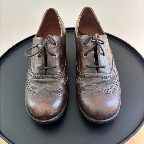 Born Shoes - Born Brown Leather Lace-up Heeled Shoes
